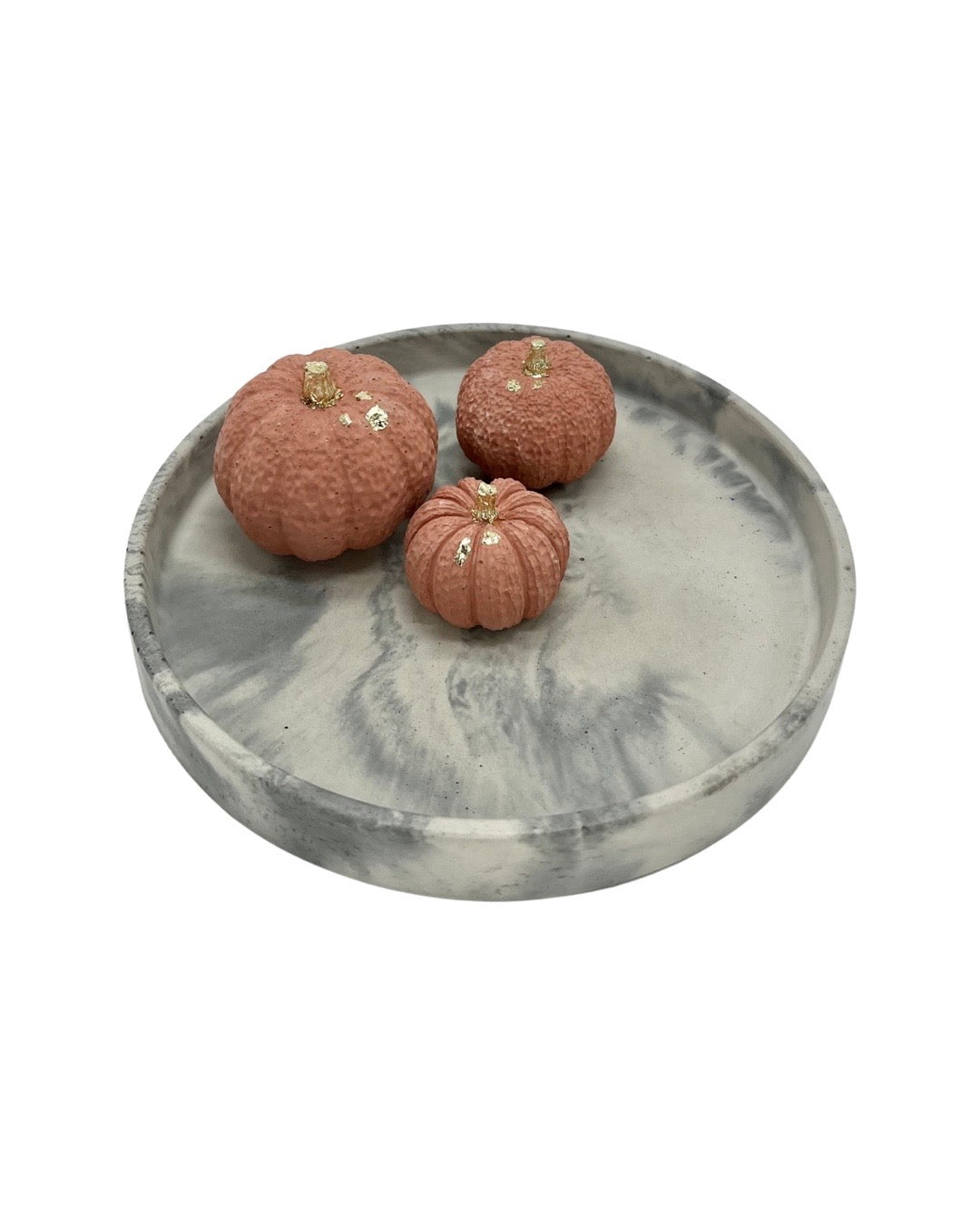 Set of Small Halloween & Fall Pumpkins with Gold Details On Tray by Love Nene