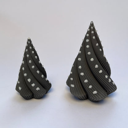 Twisted Cypress Cement Trees in Charcoal. Love Nene Xmas Cement Trees. Xmas Decor.