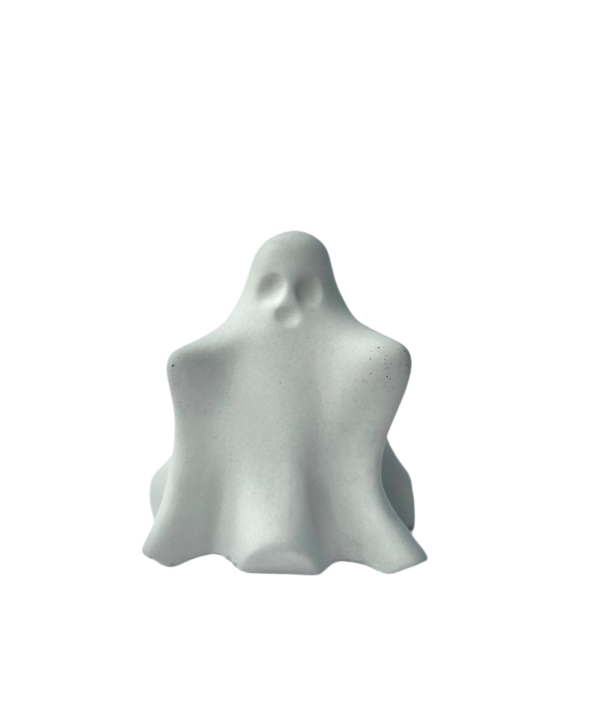 Halloween Sheet Ghost in Cream. Cement Ghost Figurines. 