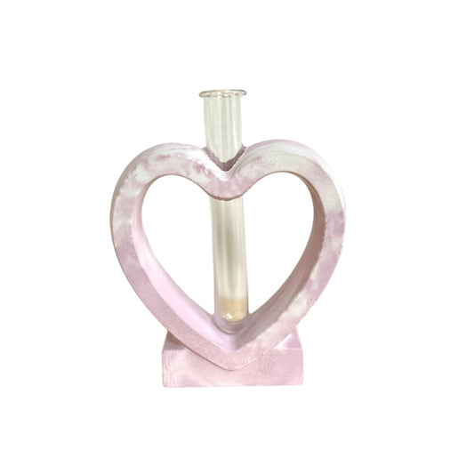 Heart concrete Propagation Station in marbled pink. Love Nene cement propagations.