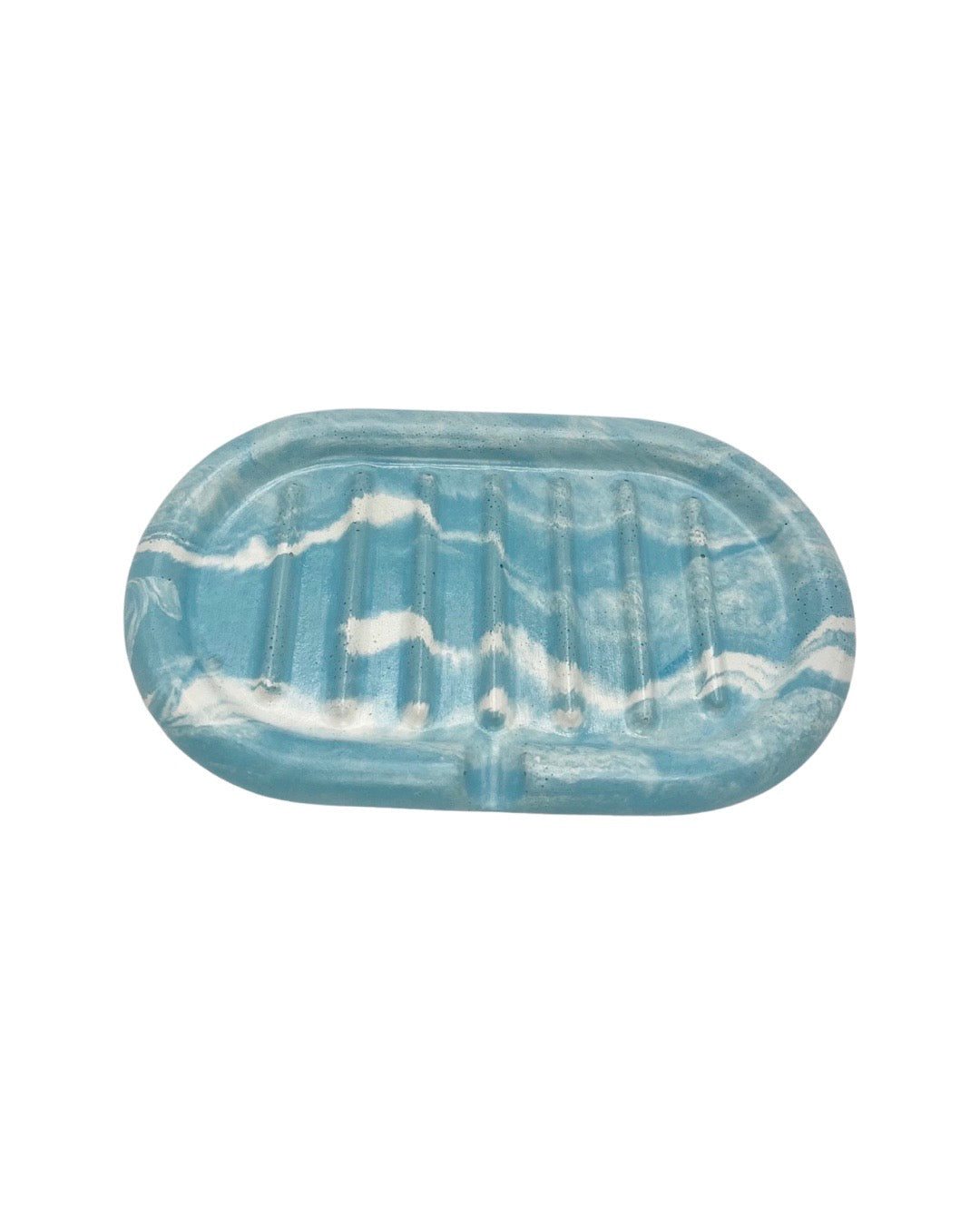 Oval Striped Soap Dish