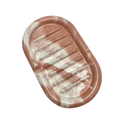 Oval Striped Soap Dish