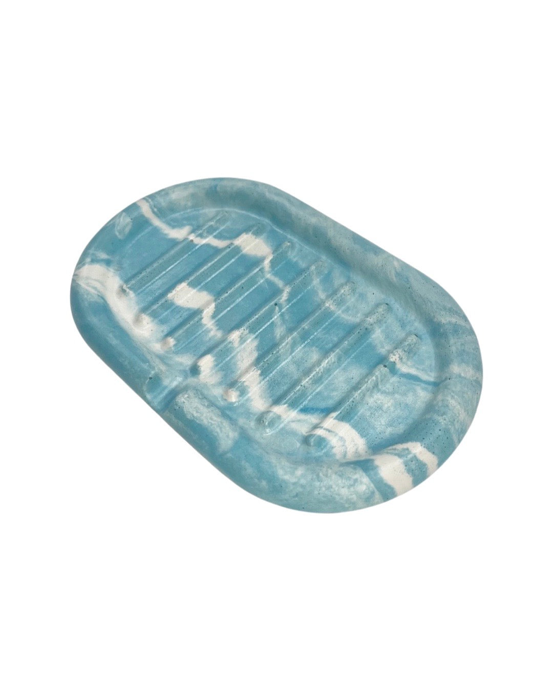 Oval Striped Soap Dish