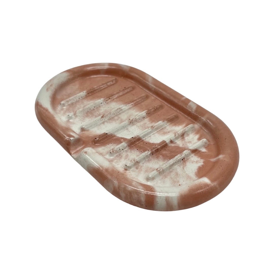 Oval Striped Soap Dish